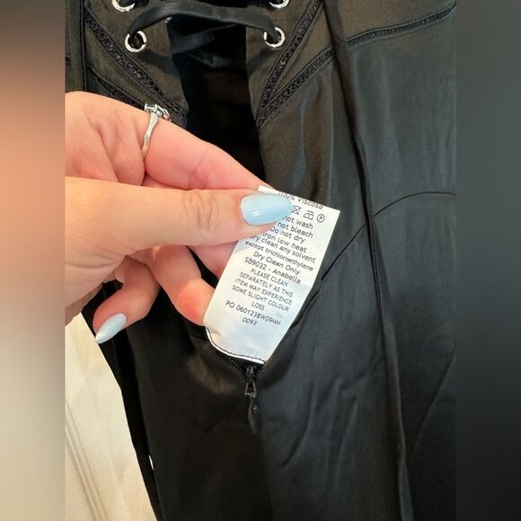 House of CB Anabella Dress—Long Black Formal Corset Tie Contemporary Chic - Picture 10 of 10